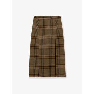 Saint Laurent Women Prince Of Wales Certified Virgin Wool Skirt